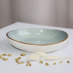 Тарелка глубокая VITAL, фарфор, голубой, 21,4*20,*4см