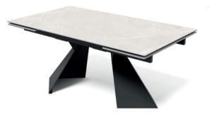 Стол ОРИГАМИ  240 AURA IVORY, керамика / Черный каркас