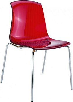 Стул прозрачный Allegra красный