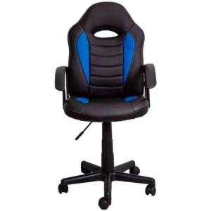 Кресло поворотное Race, синий, экокожа