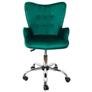 Кресло поворотное BELLA, велюр, тёмно-зелёный