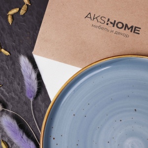 Тарелка круглая VITAL 2, фарфор, синий, 25*25*3см