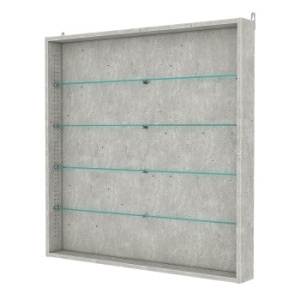 Витрина настенная с регулировочными полками №4-1ГУ-РЕГ, Метрополитан Грей