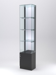 Витрина "АСТЕРИЯ" №128 (без дверки, задняя стенка - зеркало), Черный