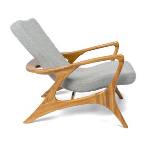 Кресло Лиски Комфорт дуб, масло OSMO бесцветное матовое, серая ткань