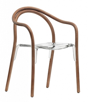 Кресло пластиковое Soul орех, прозрачный