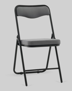 Стул складной Джонни велюр велютто темно-серый каркас черный матовый