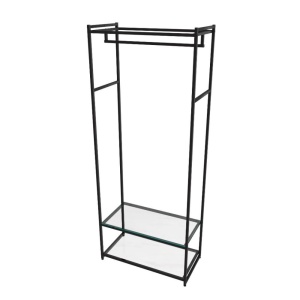Стеллаж для одежды AС2290-09-Ч со стеклом 220х90х45