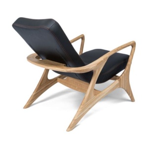 Кресло Лиски Комфорт дуб, масло OSMO бесцветное матовое, черная кожа