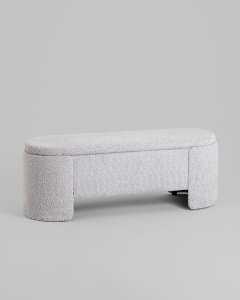 Банкетка Taks с местом для хранения букле светло-серый