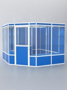 Павильон торговый из профиля угловой №8а, Делфт голубой U525 ST9 + Белый