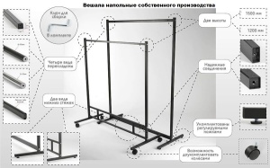 ВМ-1500-2 Вешало с малым усилителем и с круглой черной верхней планкой 