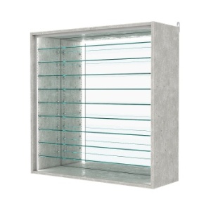 Витрина настенная с регулировочными полками №4-6ГГ-РЕГ-П с зеркалом, Метрополитан Грей