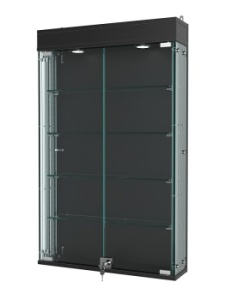 Витрина "АТРИУМ" с регулировочными полками настенная №2А-1-РЕГ, Черный