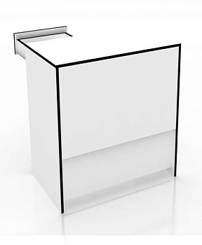  ПР-36 Прилавок с малым ящиком на замке цвет Белый с черной кромкой