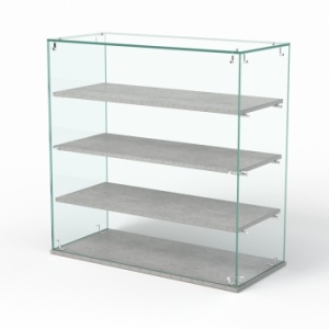 Витрина "СЛАДОСТЬ" №1А-О-П для выпечки настольная с прямыми полками без дверок ПДСП, Метрополитан Грей