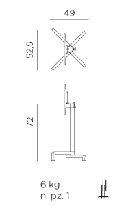 Подстолье металлическое складное Ibisco антрацит