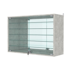 Витрина настенная №3-6АГ с зеркалом, Метрополитан Грей