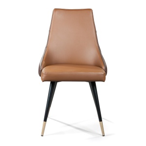 Стул Lucas, иск.кожа коричневый, золотистый декор на ножках