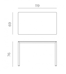 Стол обеденный ламинированный Piave 120х70 антрацит