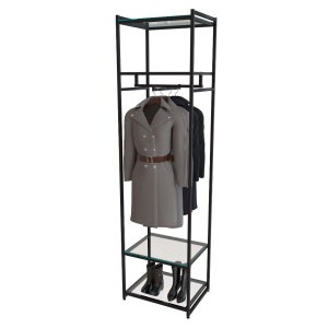 Стеллаж для одежды AС2260-10-Ч со стеклом 220х60х45