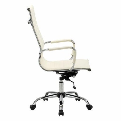 Кресло офисное BRABIX "Energy EX-509", рециклированная кожа, хром, бежевое, 531166