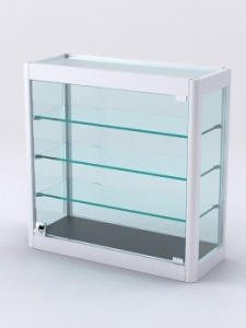 Витрина из профиля настольная "ВАЙБ" №4-3П-С-200 (задняя стенка Стекло), Черный