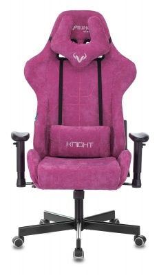 Кресло игровое Бюрократ VIKING KNIGHT Fabric малиновый Light-15 с подголов. крестовина металл