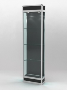 Витрина "ПРОФИЛЬ ПОДИУМ" №3-200-1 (задняя стенка - ДВП), Черный