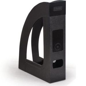 Лоток вертикальный для бумаг СТАММ "Респект-эконом" (220х290 мм), ширина 70 мм, полипропилен, черный, ОФ111