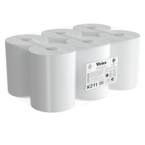 Полотенца бумажные рулонные 150 м, VEIRO Professional (H1) COMFORT, 1-слойные, КОМПЛЕКТ 6 рулонов, K211