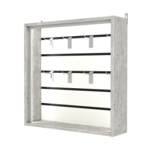 Витрина настенная №1-1В-П с экономпанелью, без полок, Метрополитан Грей