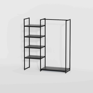Стеллаж в стиле Loft КЧ-1701 с черными полками