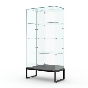 Витрина стеклянная "ЛОФТ СТИЛЬ ПОДИУМ" №111 (без дверок, задняя стенка - зеркало), Черный