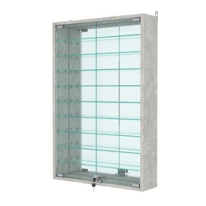 Витрина настенная №2-6А с зеркалом, Метрополитан Грей