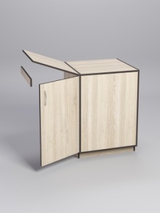 Прилавок "ТОРГОВЫЙ" №5 с хлопушкой 450мм, Дуб Сонома, кромка Дуб Венге