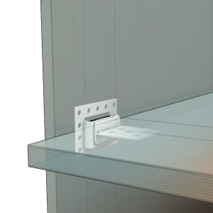 Держатель картонной полки горизонтальный съемный CORR-H-CLIP, цвет белый