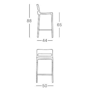 Стул барный пластиковый Divo, синий