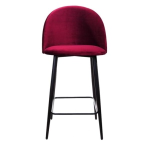 Cтул полубарный Thomas, бархат красный