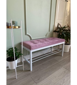 Банкетка Сканди-96-1 (светло-розовый/белый)