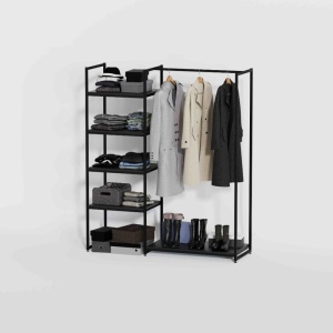 Стеллаж в стиле Loft КЧ-1701 с черными полками
