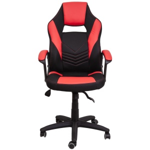 Кресло поворотное Tiger, красный + черный, экокожа