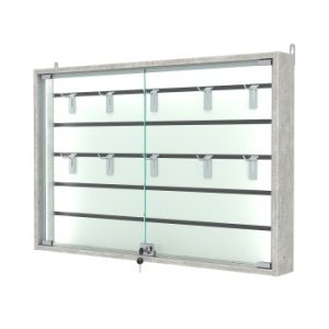 Витрина настенная №3-1БУ-П с экономпанелью, без полок, Метрополитан Грей