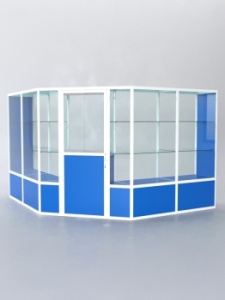 Павильон торговый из профиля угловой №7б, Делфт голубой U525 ST9 + Белый