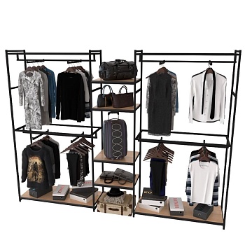 Стеллаж Лофт для одежды КД-2212 комбинированный