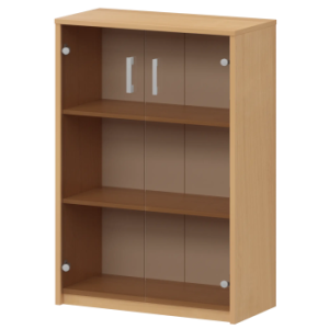 Стеллаж средний с тонированным стеклом Арго А-304/А-стл304тон Ольха