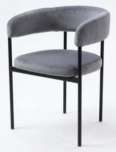 Стул СТАН, цвет H-14 Серый, велюр / черный каркас