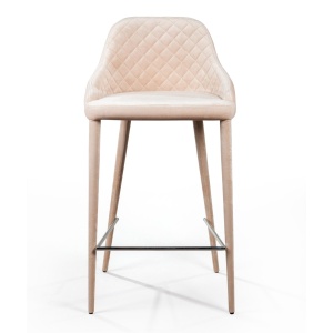 Стул полубарный Дуглас, бархат бежевый