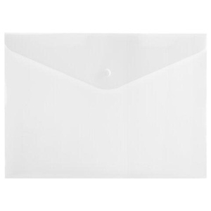 Папка-конверт с кнопкой А4, BRAUBERG "UNIVERSAL", до 100 листов, прозрачная, 0,15 мм, 273070