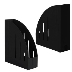 Лоток вертикальный для бумаг BRAUBERG "Energy" (261х85х300 мм), эргономичная форма, черный, 231549